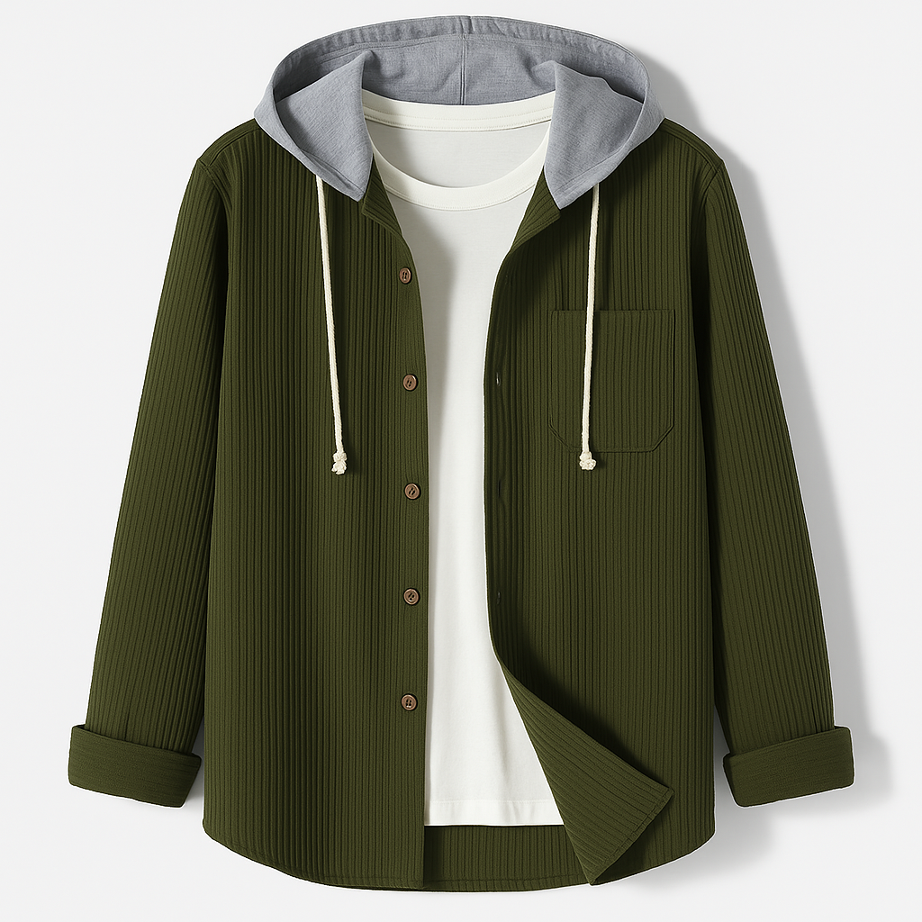 Kapuzenpullover Herren | Knopfleiste & Praktische Brusttasche