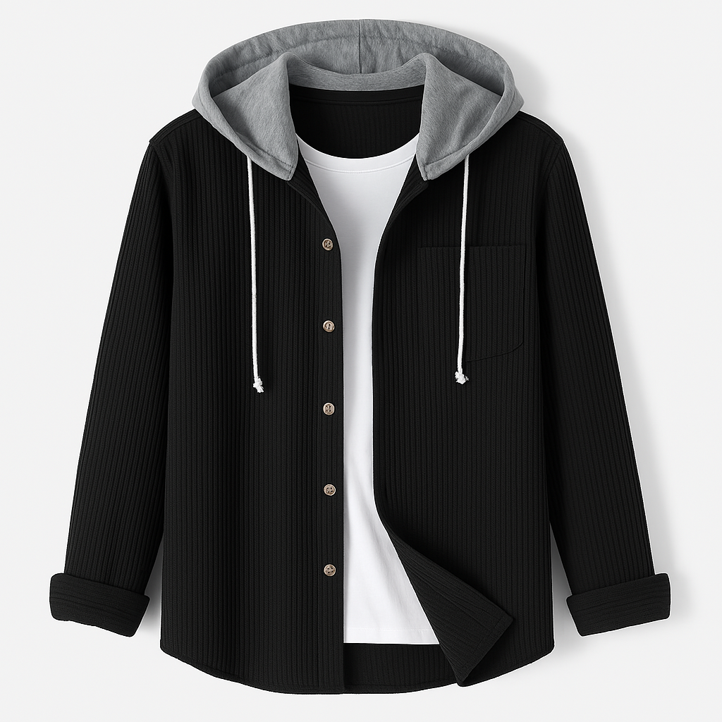 Kapuzenpullover Herren | Knopfleiste & Praktische Brusttasche