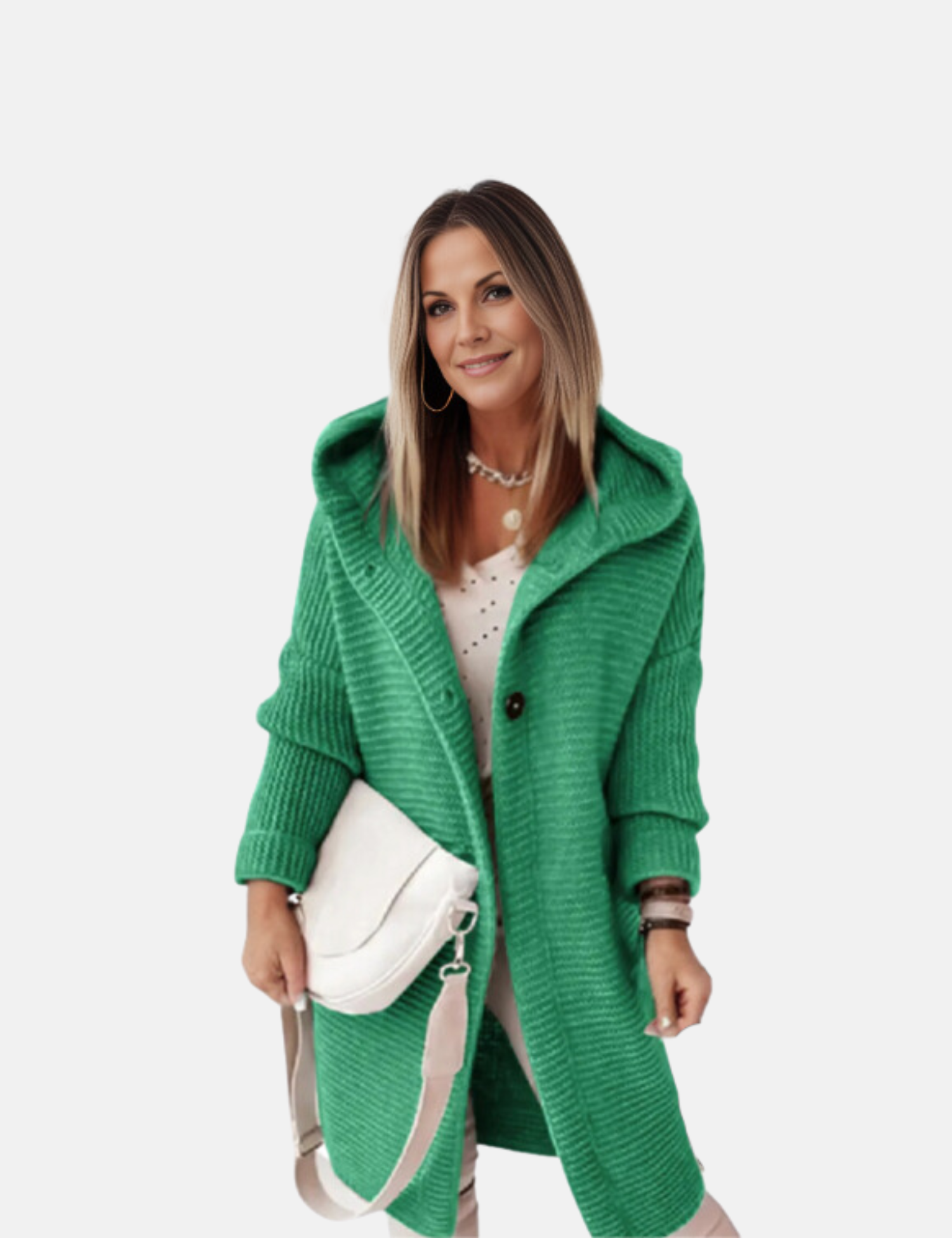 Kapuzenpullover Damen | Longform & Grobe Rippstruktur