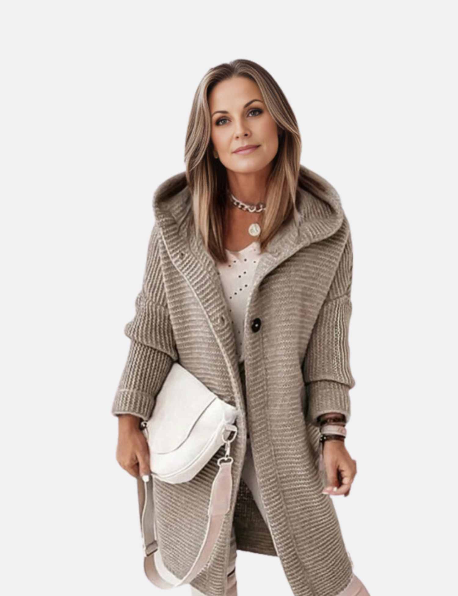 Kapuzenpullover Damen | Longform & Grobe Rippstruktur