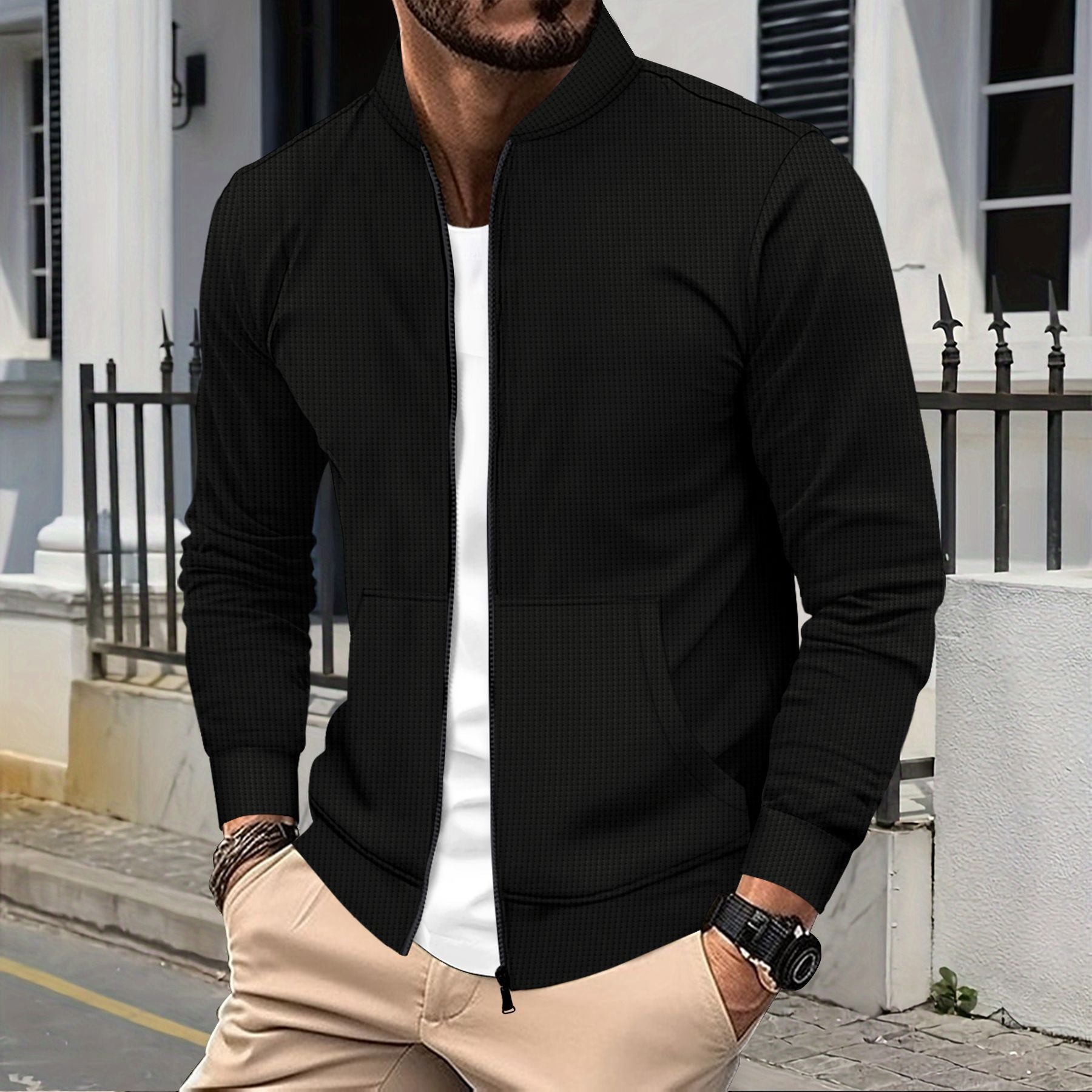 Echo - Lässige Jacke mit Struktur und Reißverschluss 0
