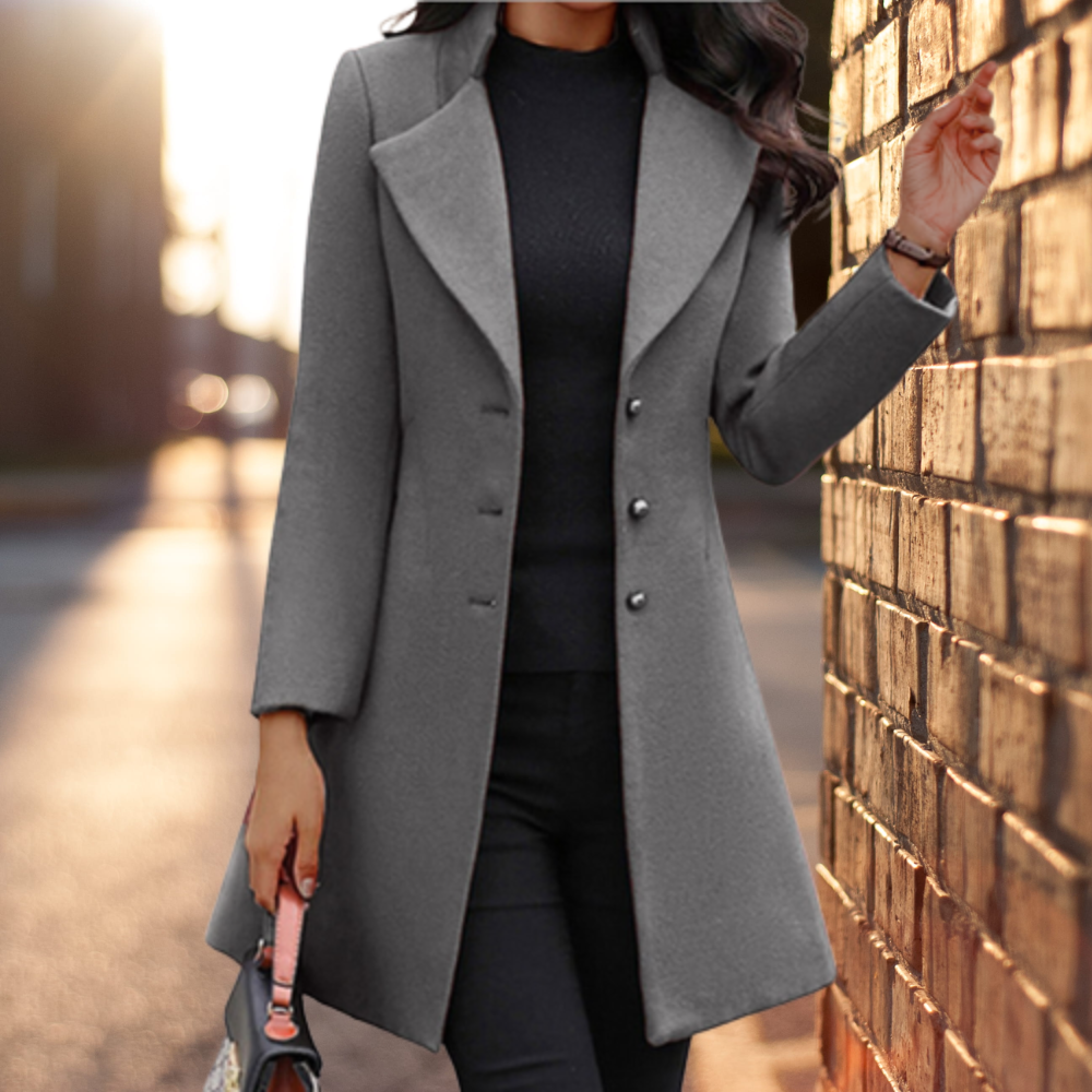 Elegante solide lange Jacke Mantel - Lozenda