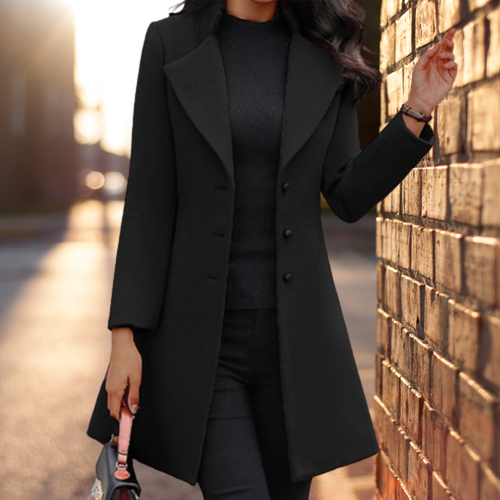 Elegante solide lange Jacke Mantel - Lozenda