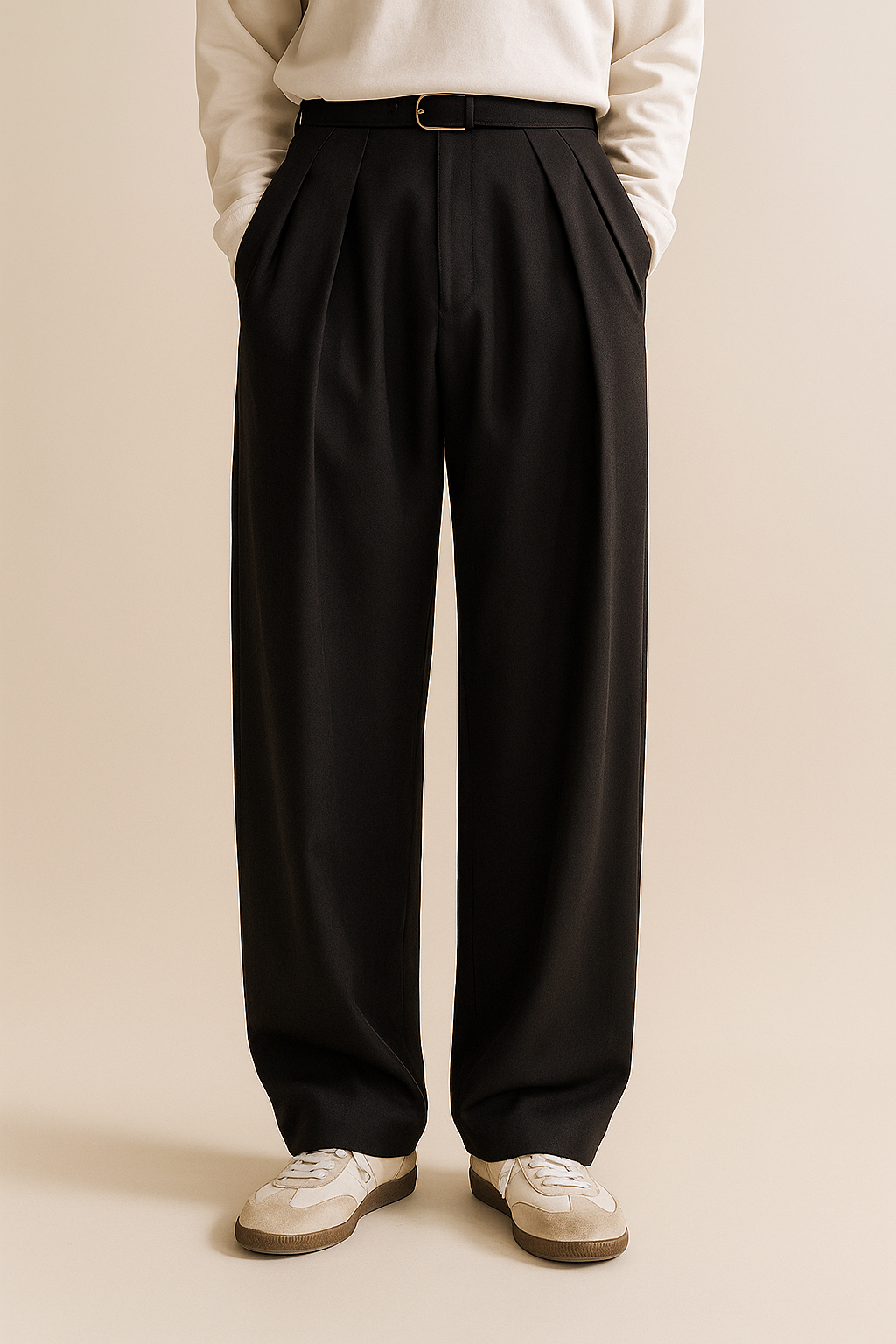 Elegante, hochgeschnittene Herren-Anzughose mit Bundfalten 3