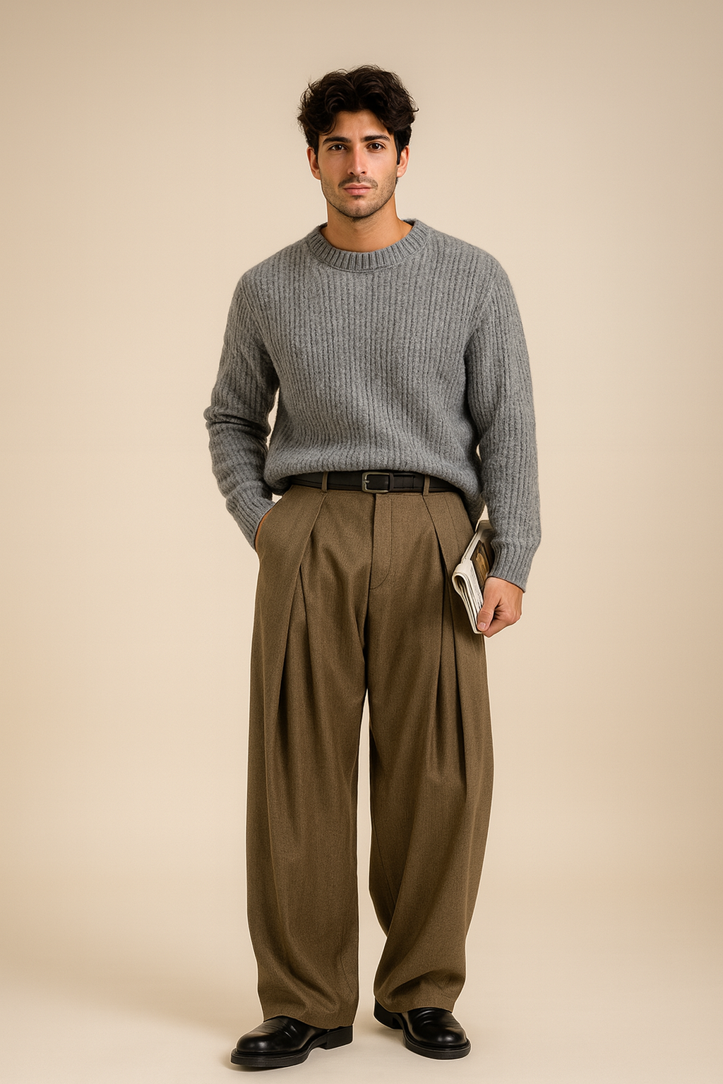 Elegante, hochgeschnittene Herren-Anzughose mit Bundfalten 6
