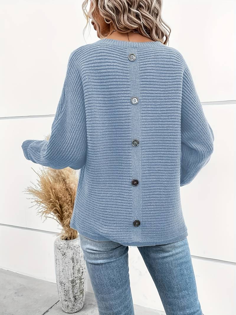 Eleganter rundhalspullover für den frühling