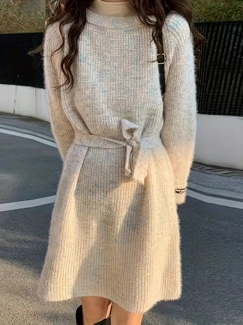 Elegantes Batik-Strickpullover-Kleid