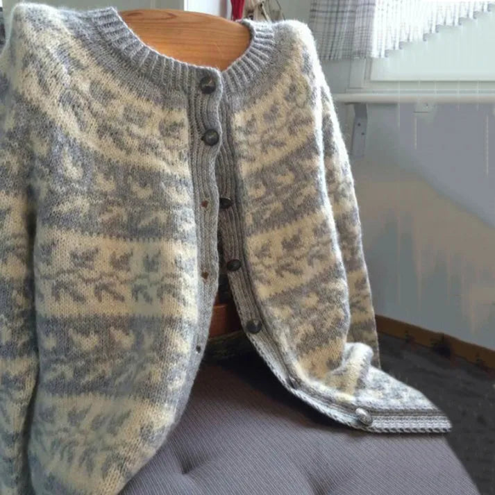 Elena | Pullover mit Blumenmuster im Vintage Stil