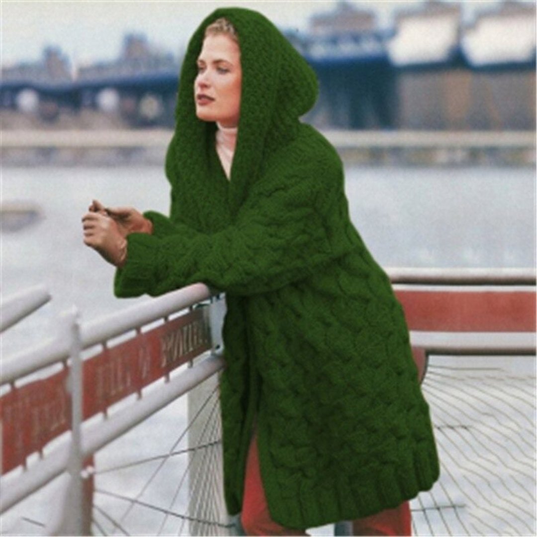 Elinza - Gestrickte lange Strickjacke für Frauen