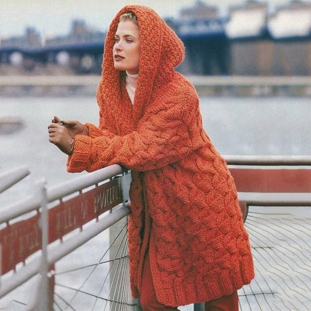 Elinza - Gestrickte lange Strickjacke für Frauen