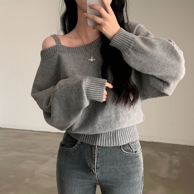 Eloise - Eleganter asymmetrischer Pullover mit einer Schulter