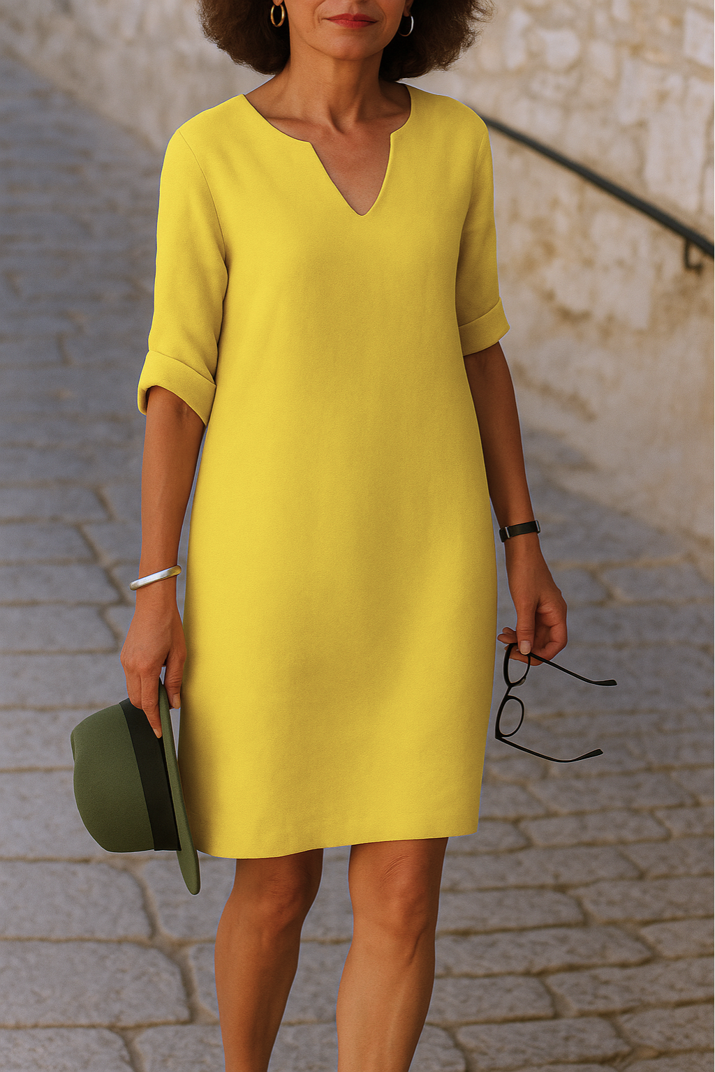 Elvy™ - Elegantes V-Ausschnitt Kleid 2