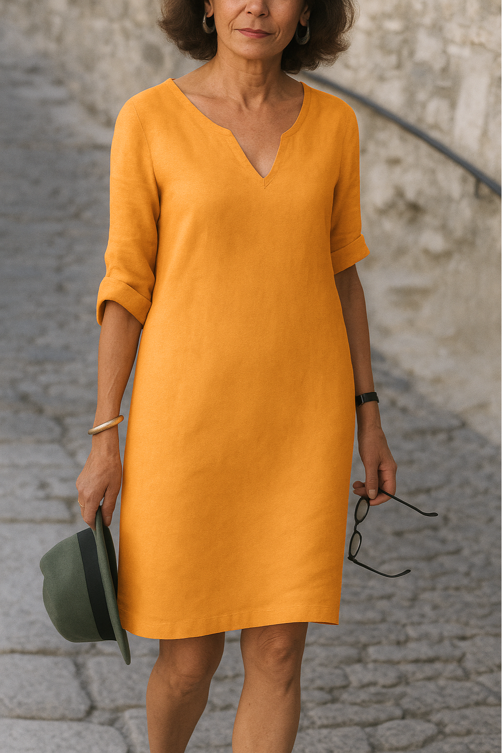 Elvy™ - Elegantes V-Ausschnitt Kleid 3