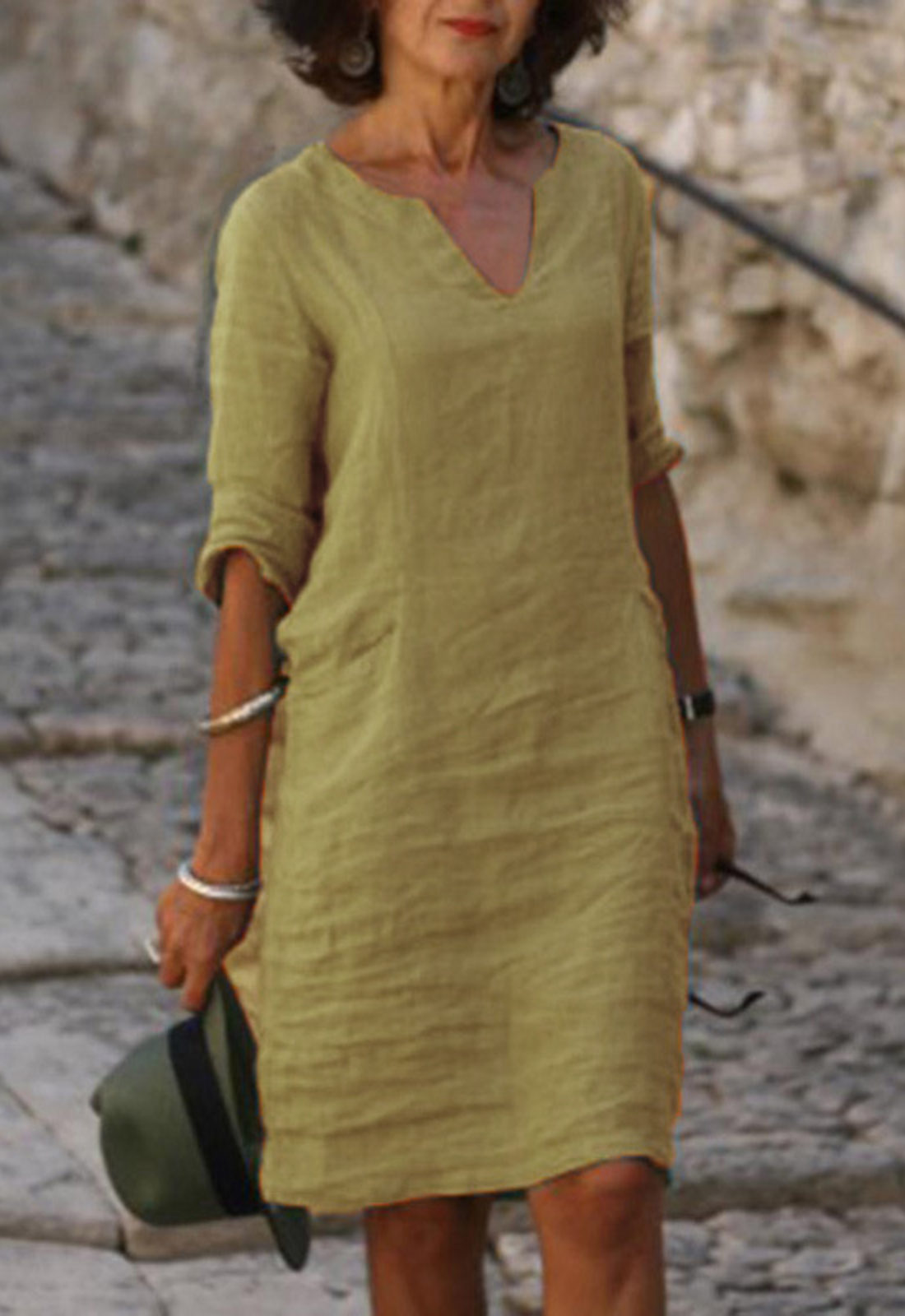 Elvy™ - Elegantes V-Ausschnitt Kleid 6