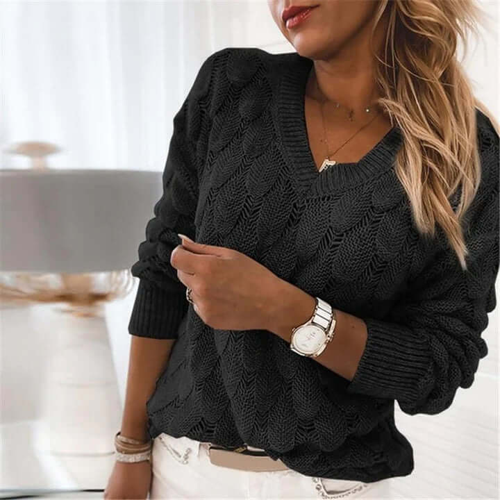 Evelyn - Strickpulli mit V-Ausschnitt