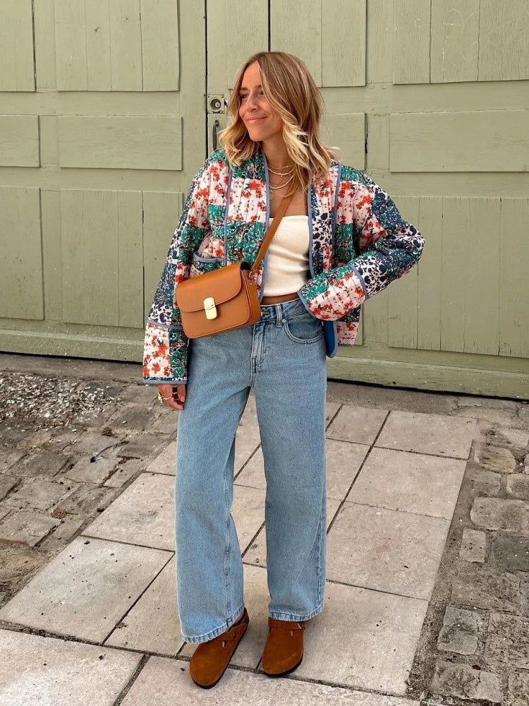 Evianna - Weiche warme Vintage Karojacke