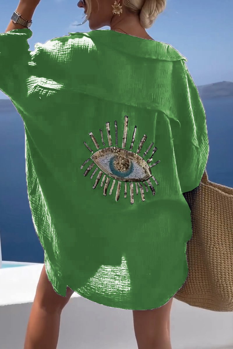 FREIZEITHEMD MIT PAILLETTENPERLEN