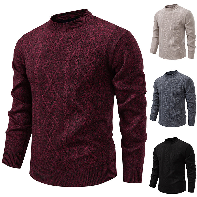 Feinstrick-Pullover Herren | Rautenmuster & Formstabiler Rundhals 1
