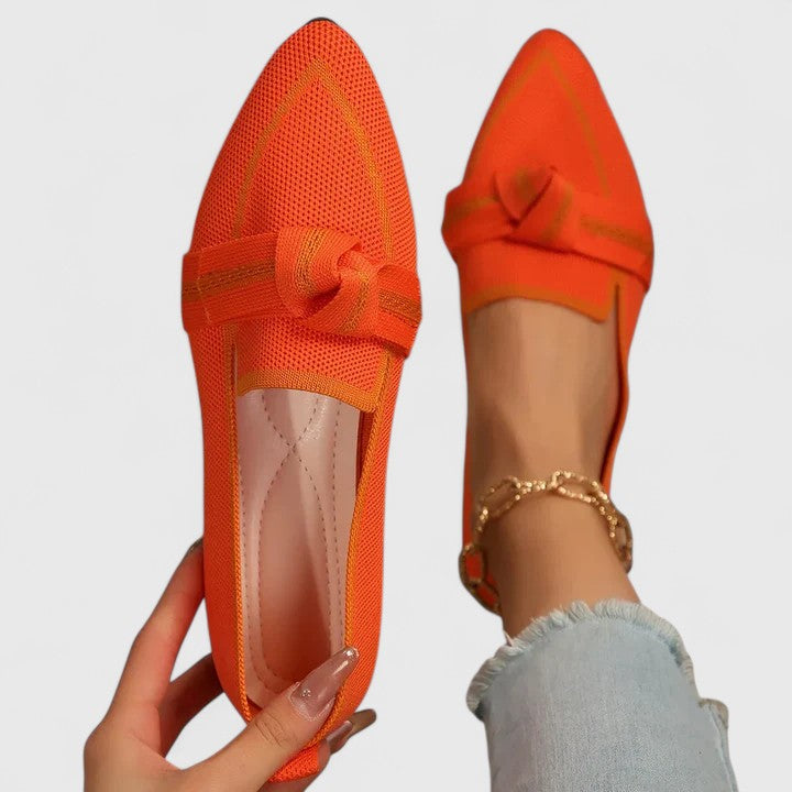 Felicia | Damen Orthopädische Spitz Zulaufende Knoten Loafer 5