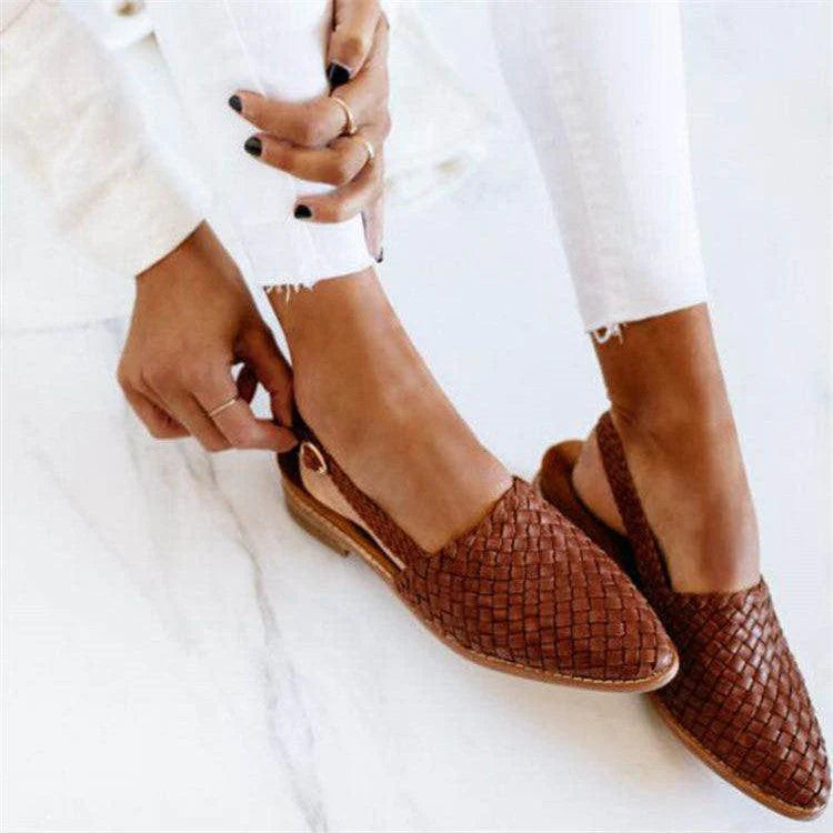 Flache Schuhe Damen | Geflochten & Elegant