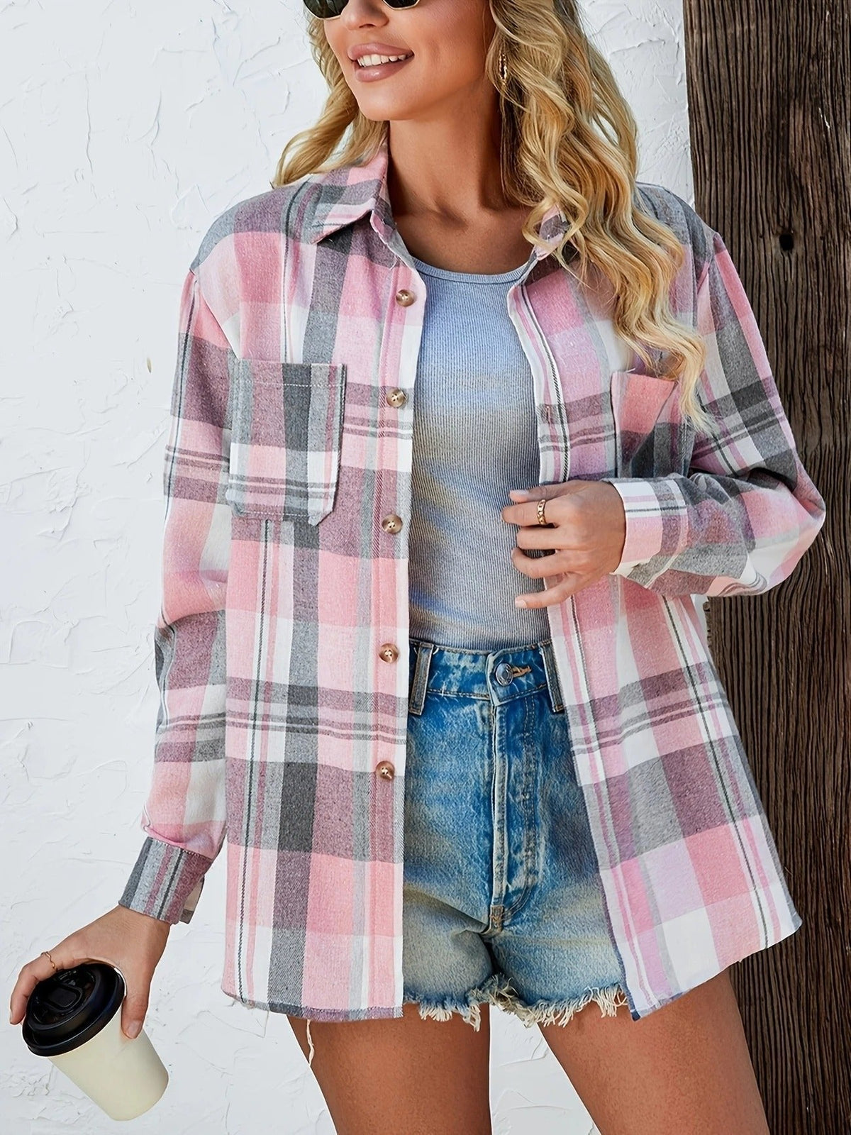 Layla | Gemütliches und lässiges Oversize-Flanellhemd mit Karomuster 4