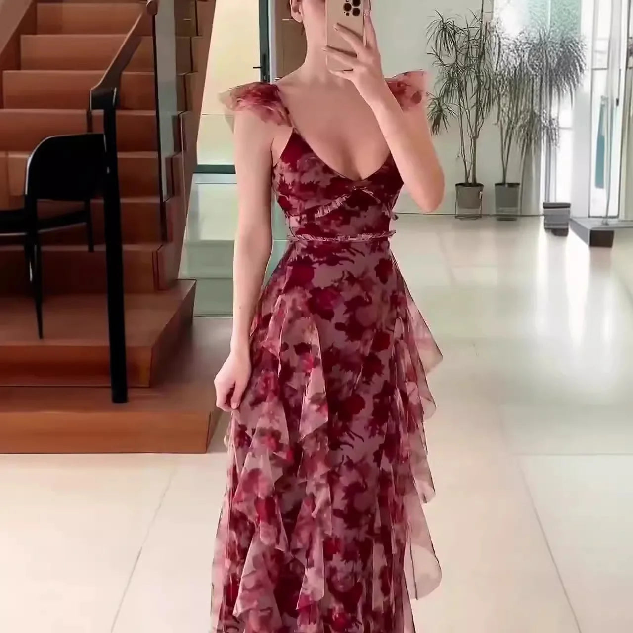 Flora - Florales Rüschenkleid 1