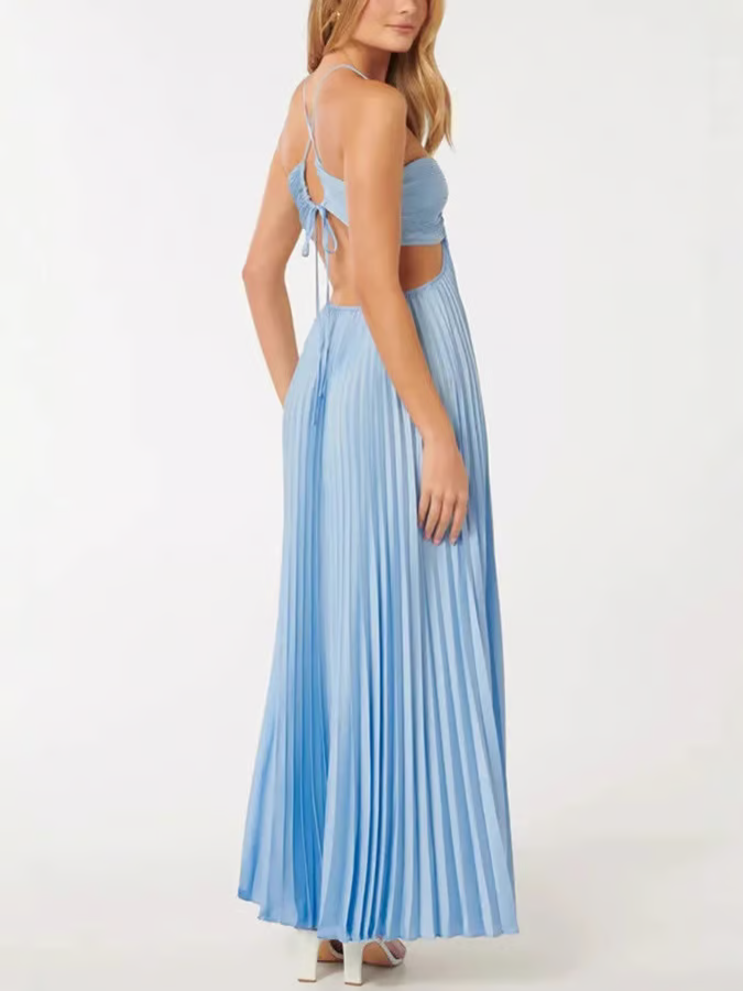 Freya | Elegantes Neckholder Maxi Hochzeitsgästekleid 4