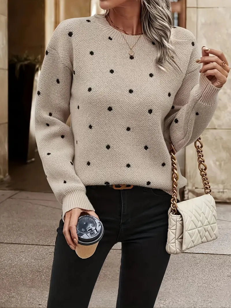 Gabriela - langärmeliger Pullover mit Pokerpunkten