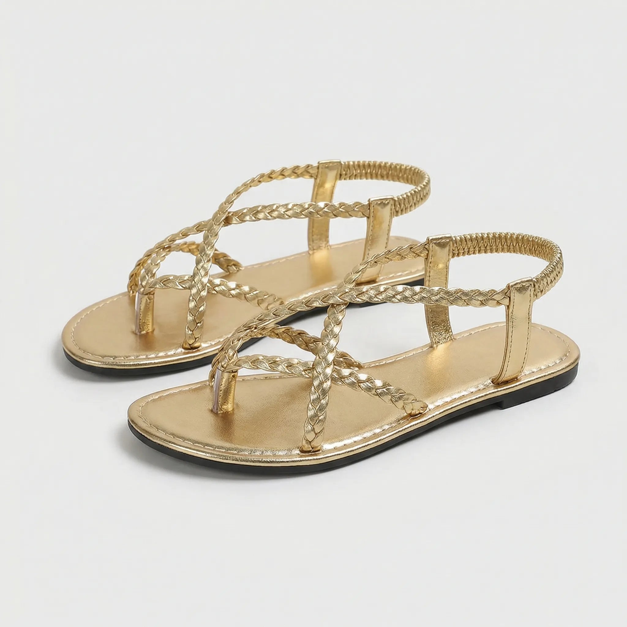 Geflochtene Sandale Damen | Flacher Komfort & Sicherer Fersenhalt