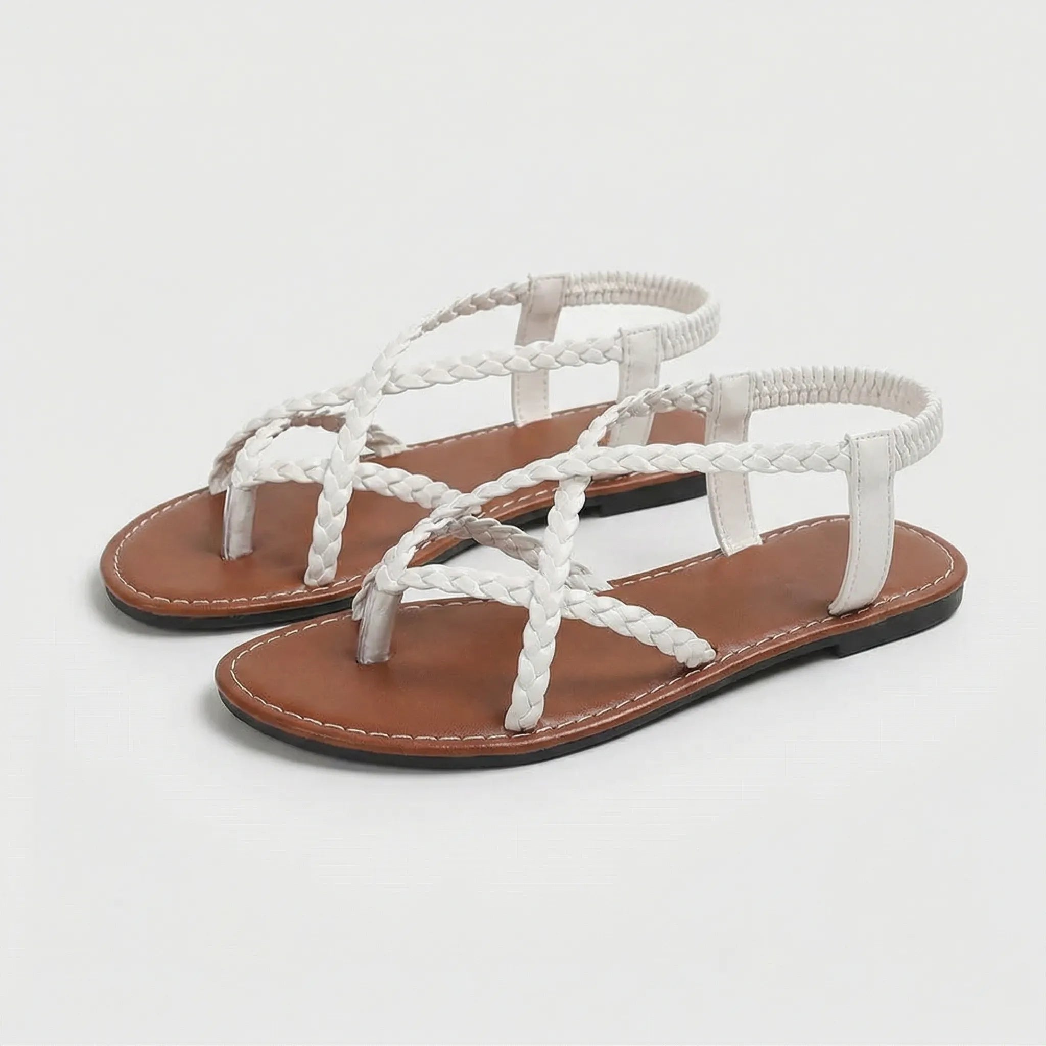 Geflochtene Sandale Damen | Flacher Komfort & Sicherer Fersenhalt