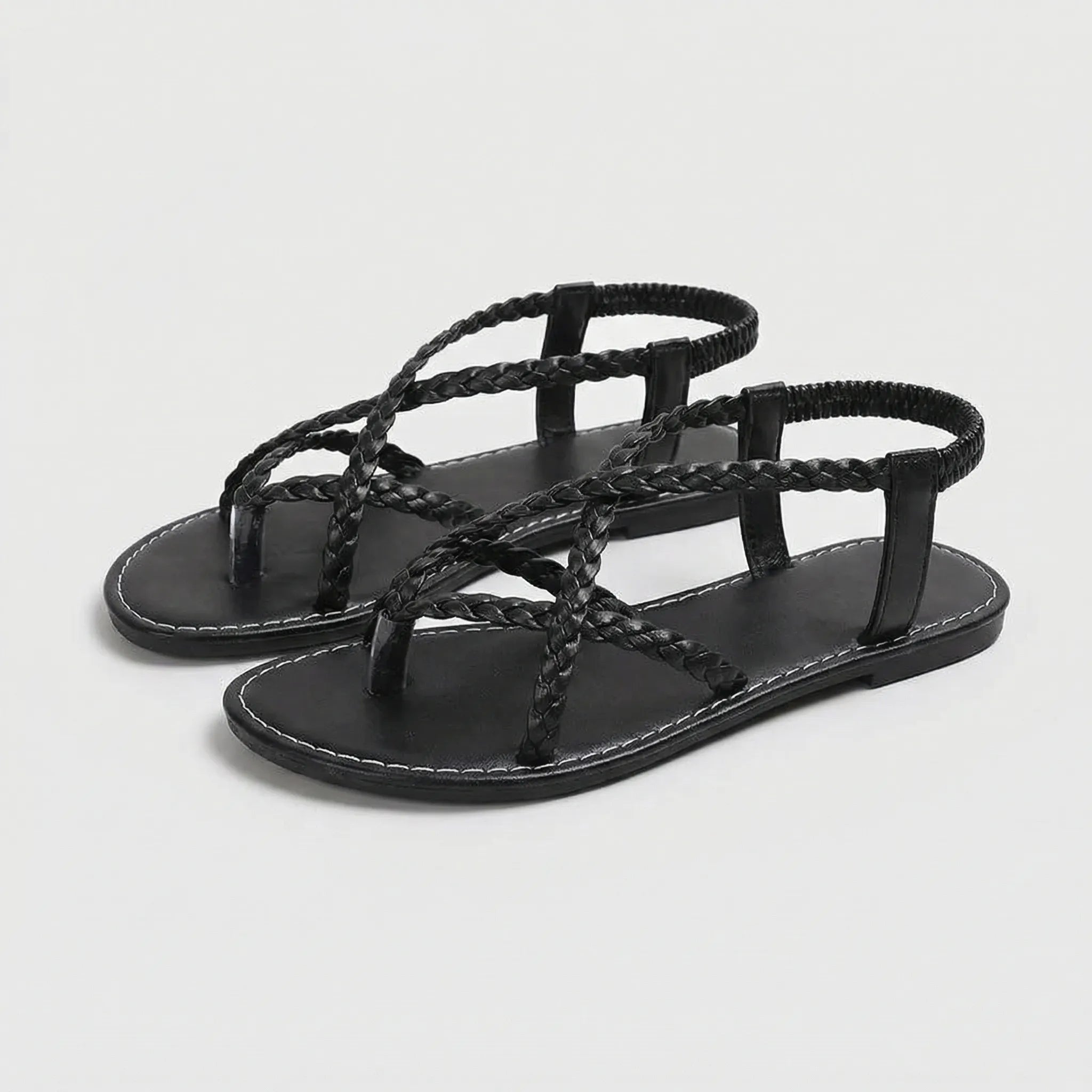 Geflochtene Sandale Damen | Flacher Komfort & Sicherer Fersenhalt