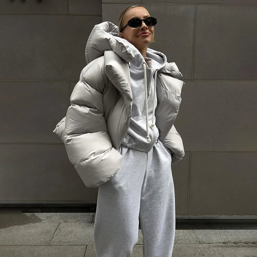 Giselle - Kurze Winter Steppjacke aus Baumwolle