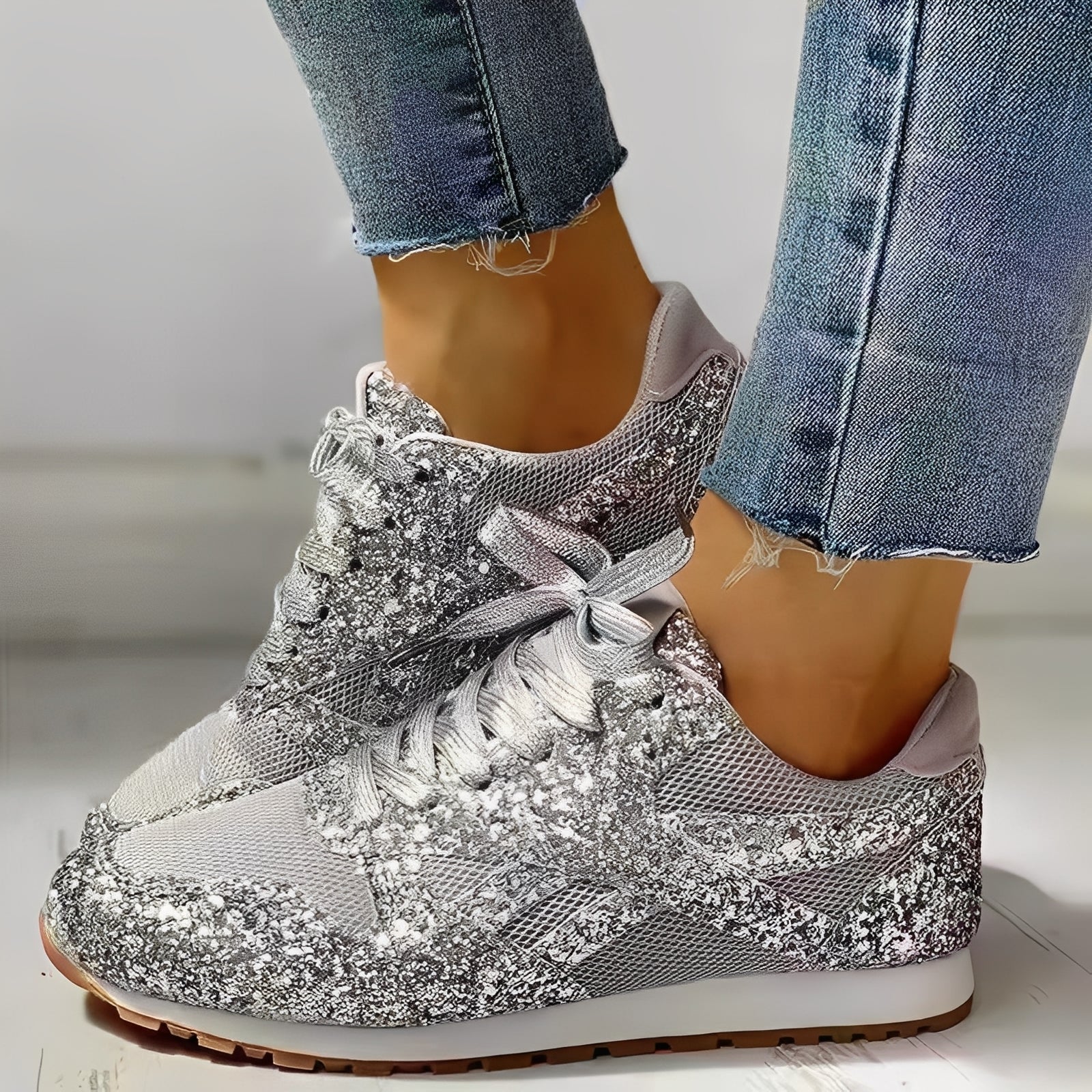 Glitzerschuhe Damen | Funkel-Design & Bequemer Sneaker-Komfort
