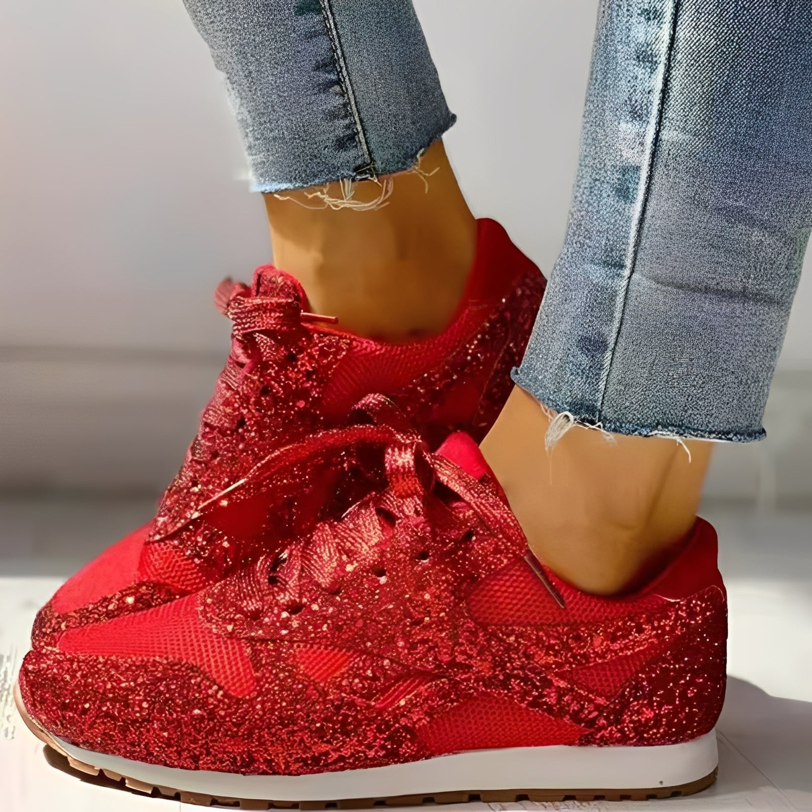 Glitzerschuhe Damen | Funkel-Design & Bequemer Sneaker-Komfort