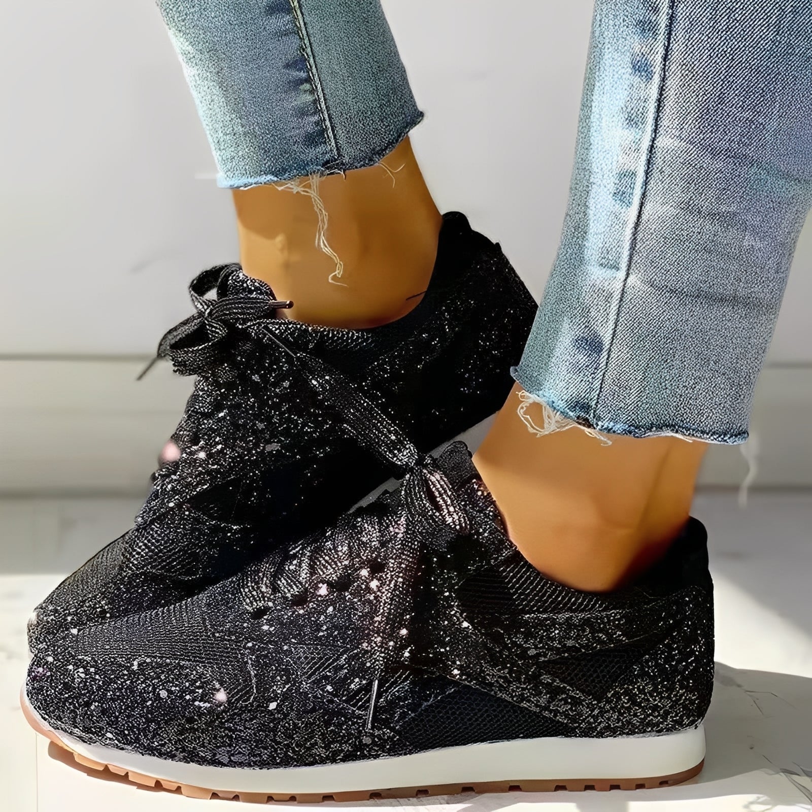 Glitzerschuhe Damen | Funkel-Design & Bequemer Sneaker-Komfort