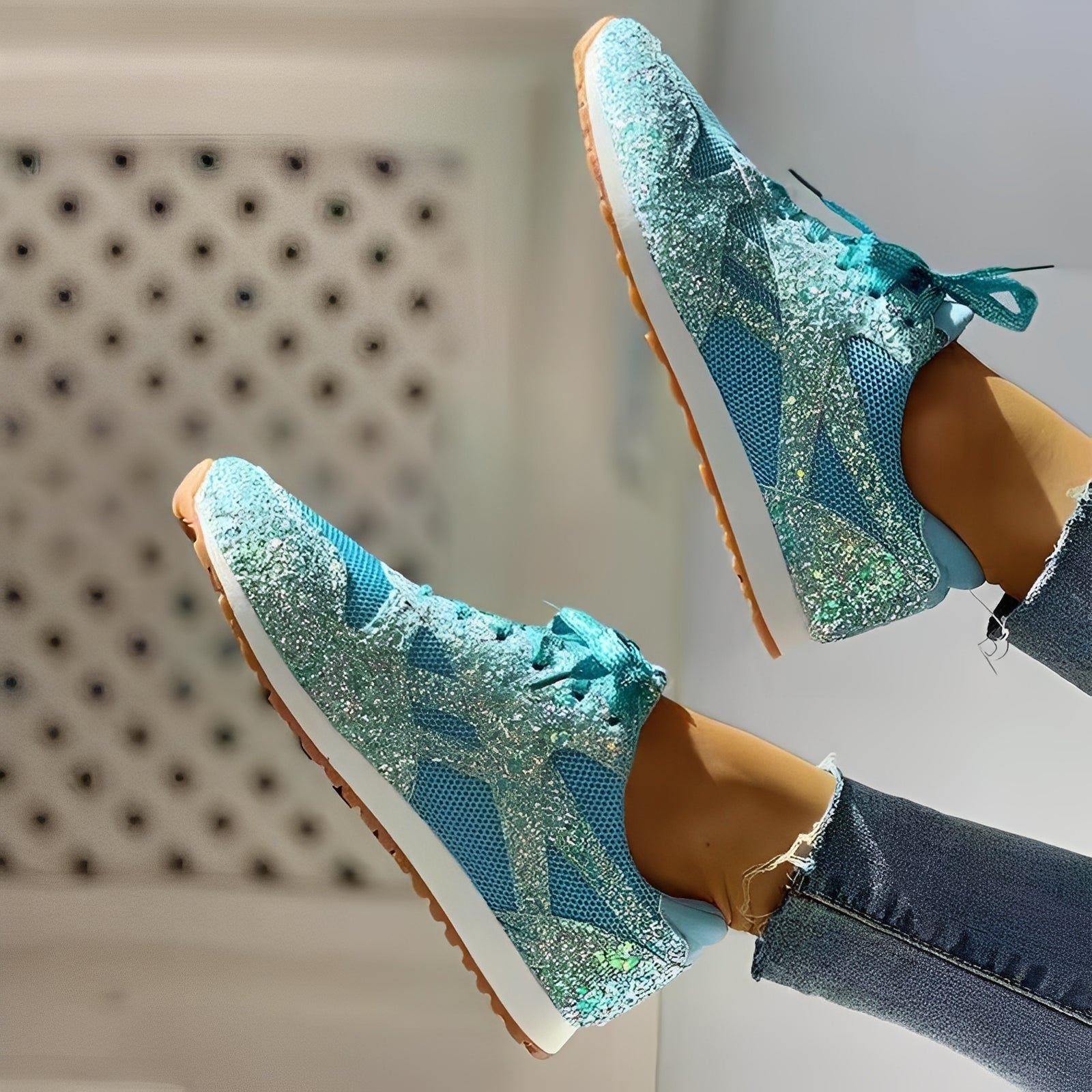 Glitzerschuhe Damen | Funkel-Design & Bequemer Sneaker-Komfort