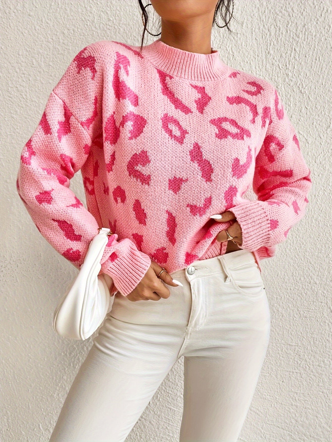 Grafisches Muster Rollkragenpullover Pullover