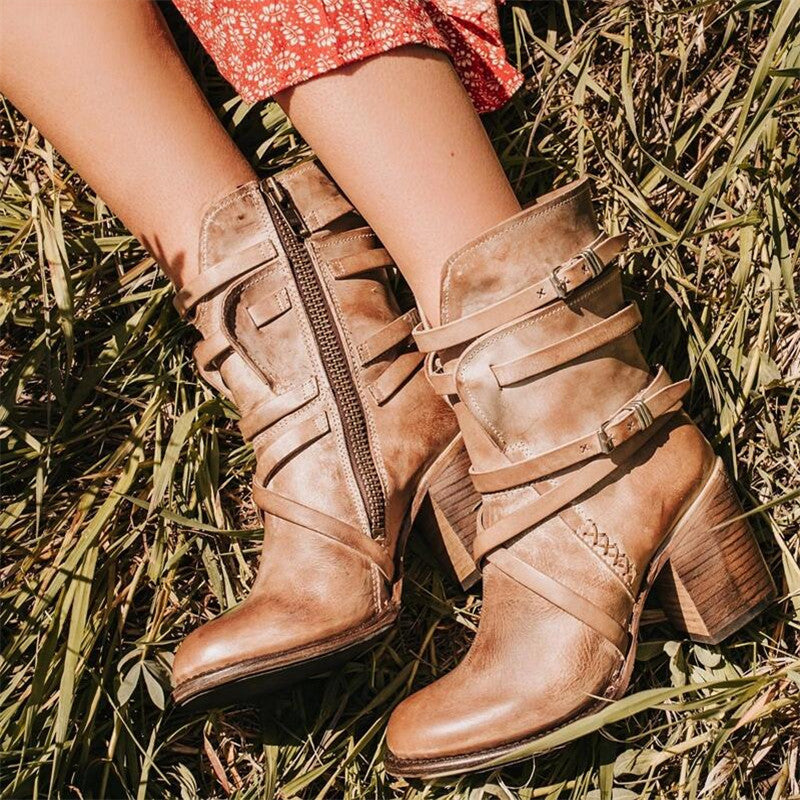 Cowboy Stiefeletten Damen | Schnallen & Blockabsatz 3