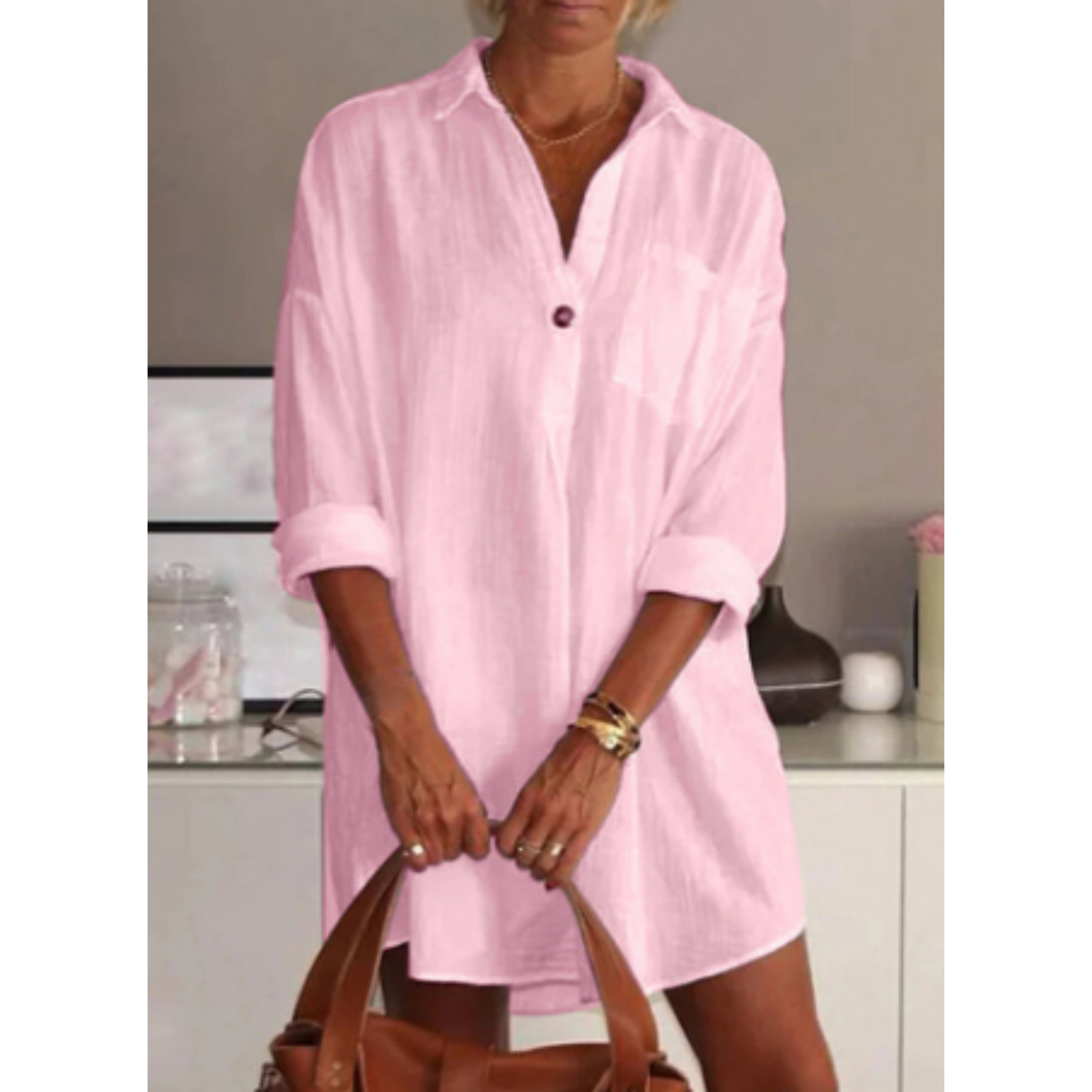 Halbärmliges Kleid fur Frauen