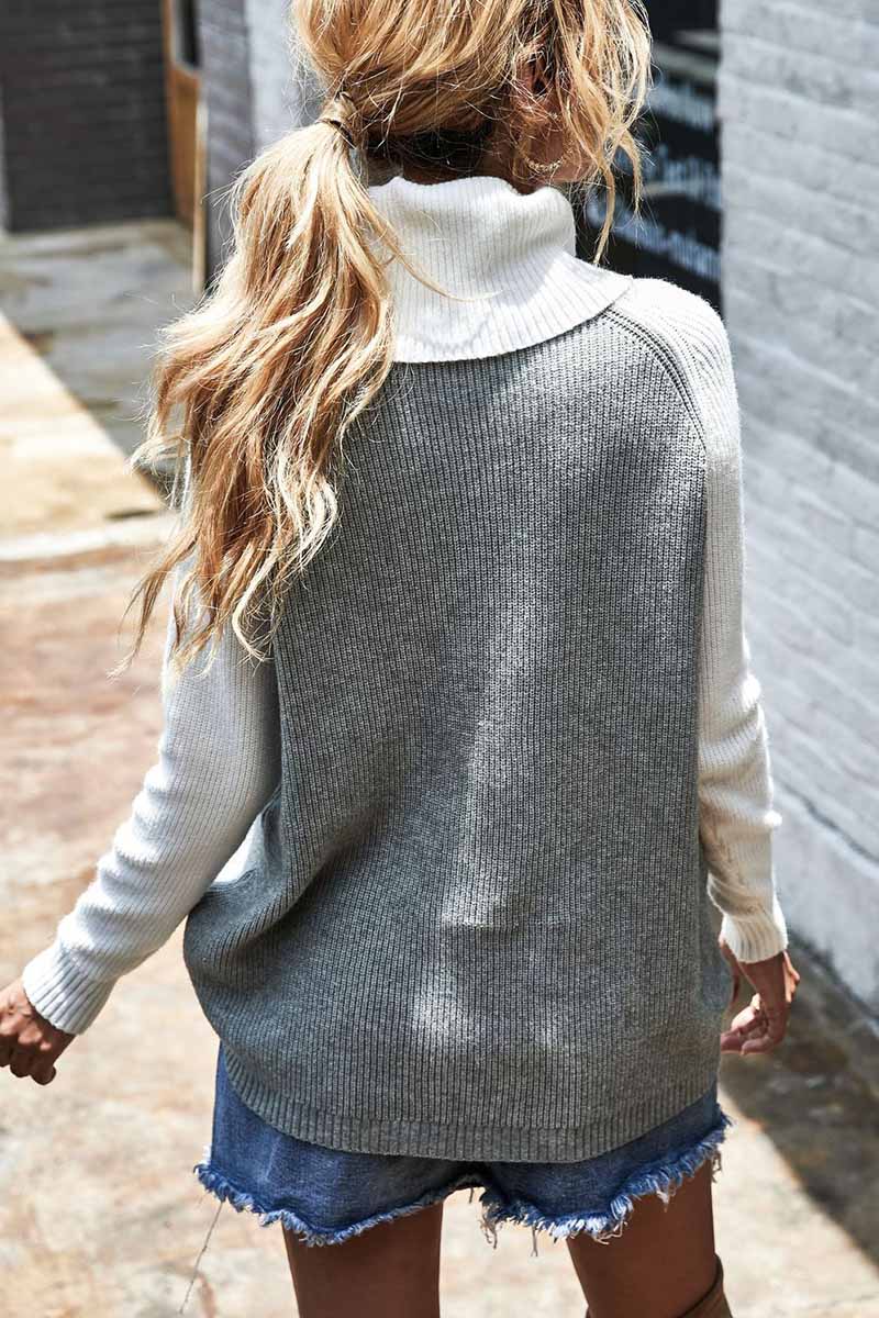 Hana - Unifarbener Pullover mit hohem Kragen