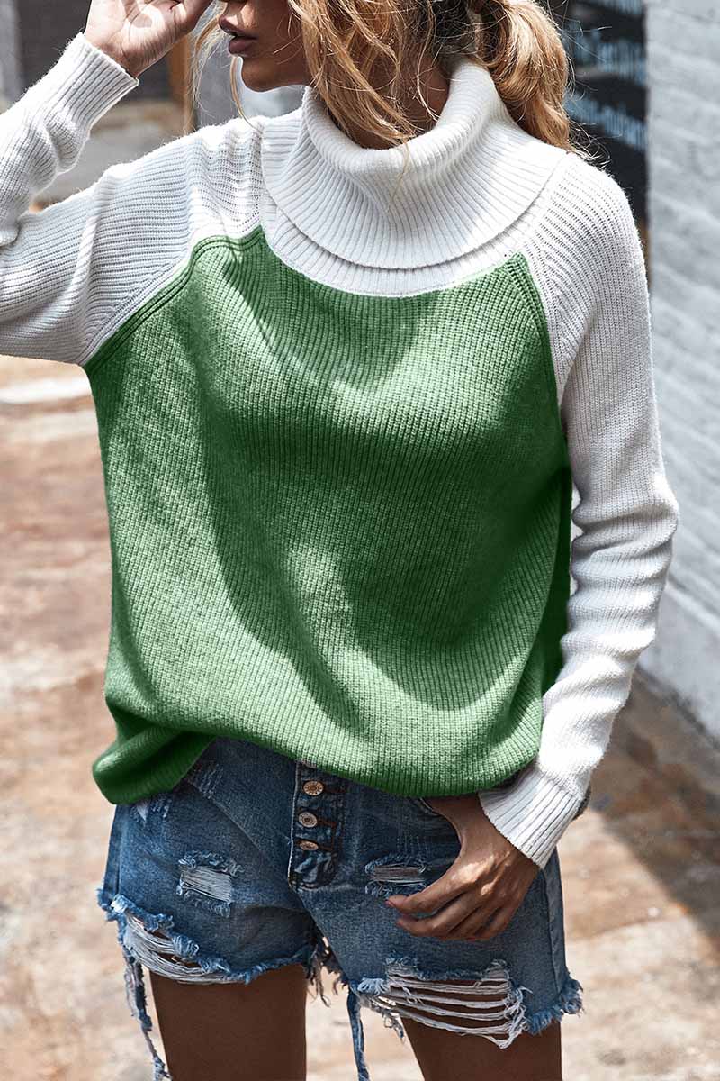 Hana - Unifarbener Pullover mit hohem Kragen