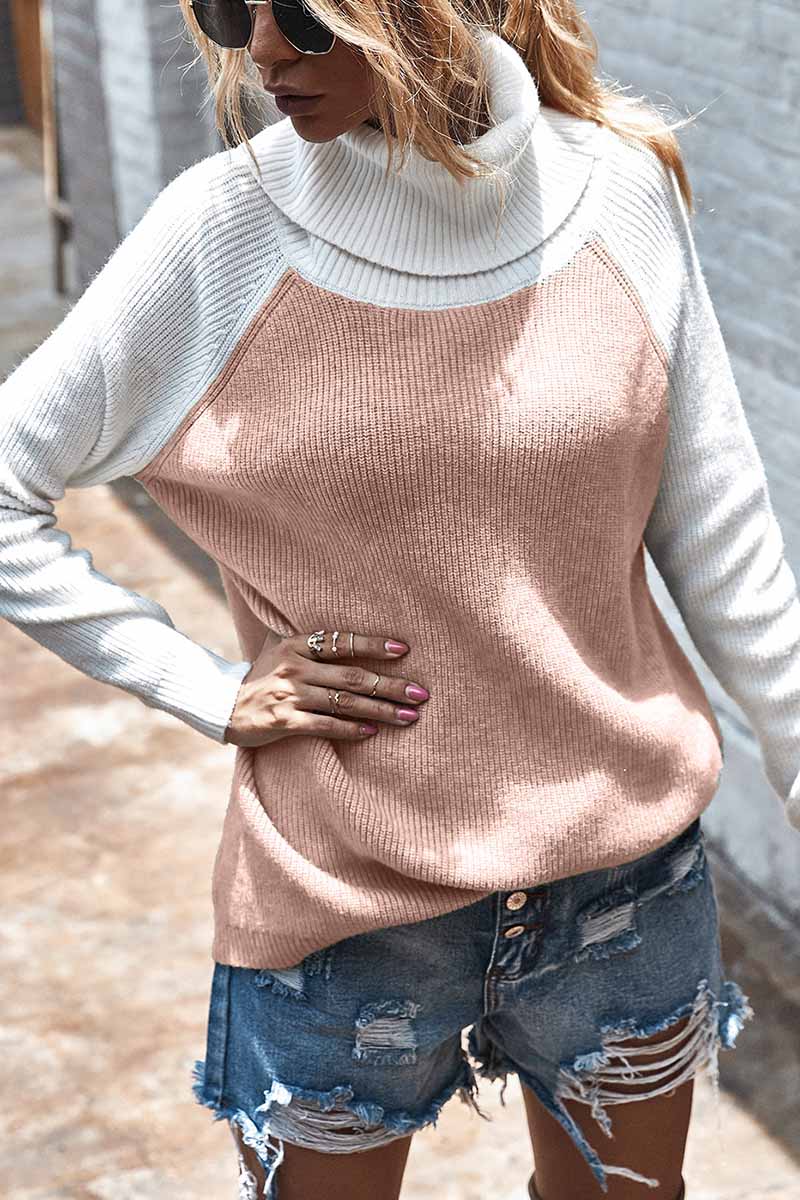 Hana - Unifarbener Pullover mit hohem Kragen