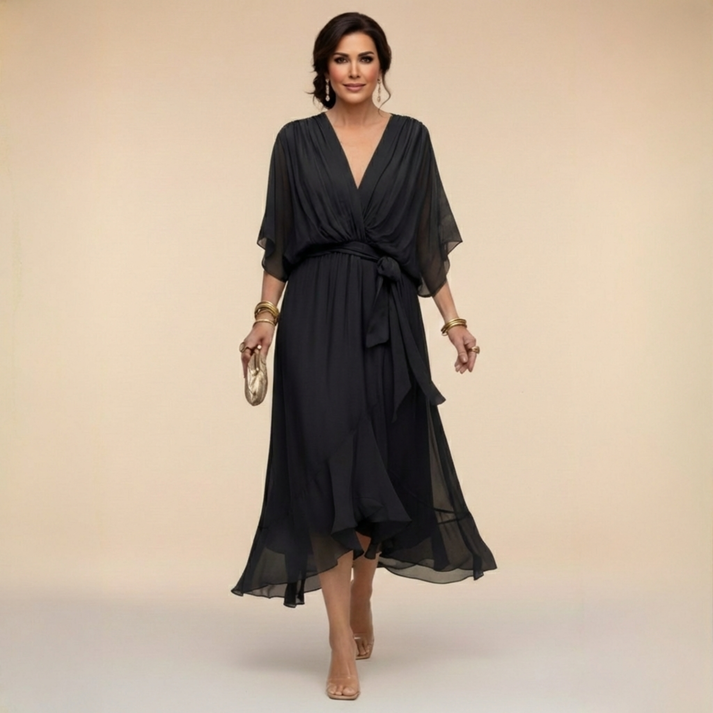 Harshani - Lappen Kleid Mit V-Ausschnitt 1
