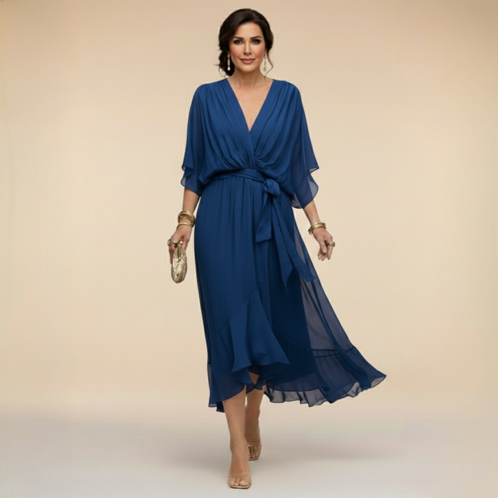 Harshani - Lappen Kleid Mit V-Ausschnitt 2