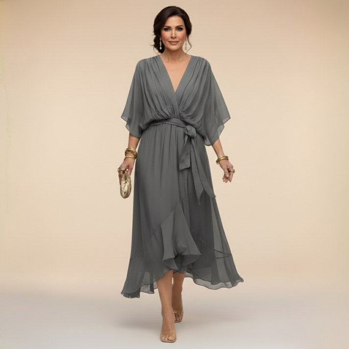 Harshani - Lappen Kleid Mit V-Ausschnitt 5