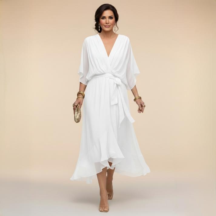 Harshani - Lappen Kleid Mit V-Ausschnitt 6