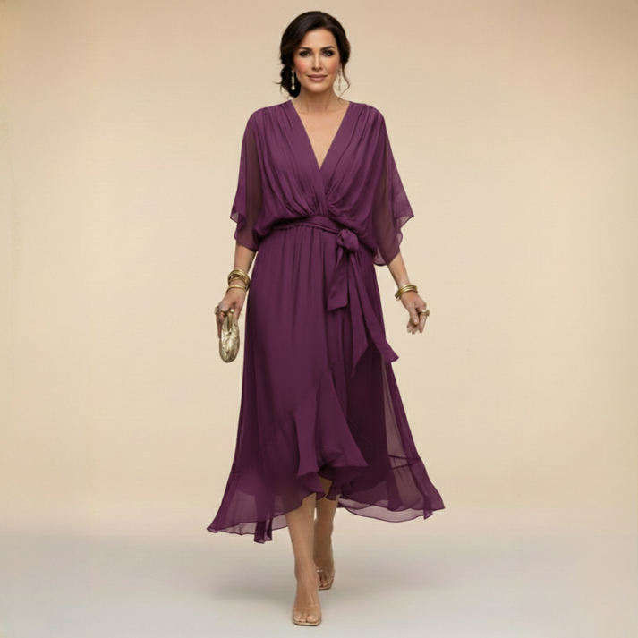 Harshani - Lappen Kleid Mit V-Ausschnitt 7