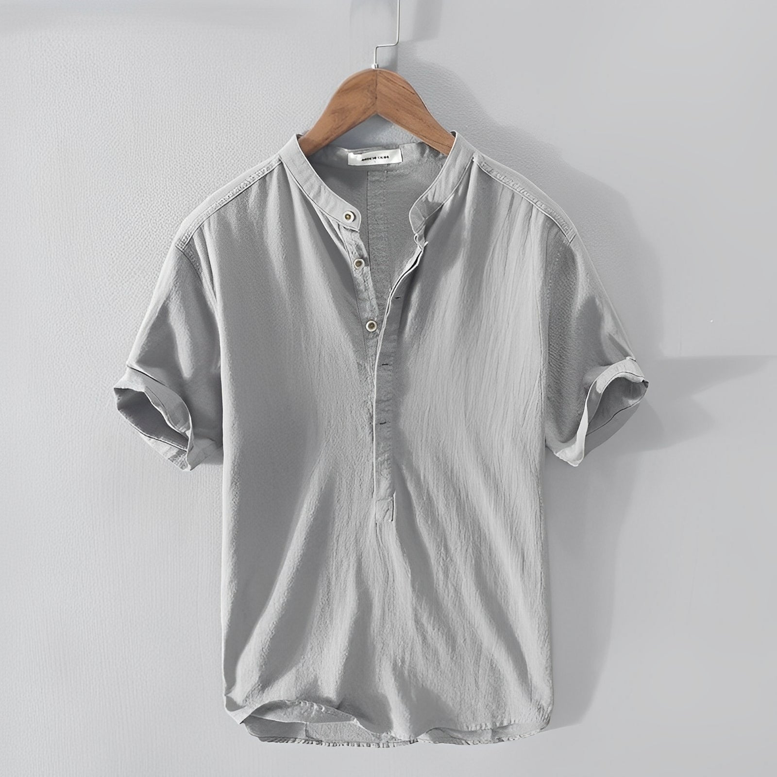 Henley Shirt Herren | Kurzarm mit Stehkragen