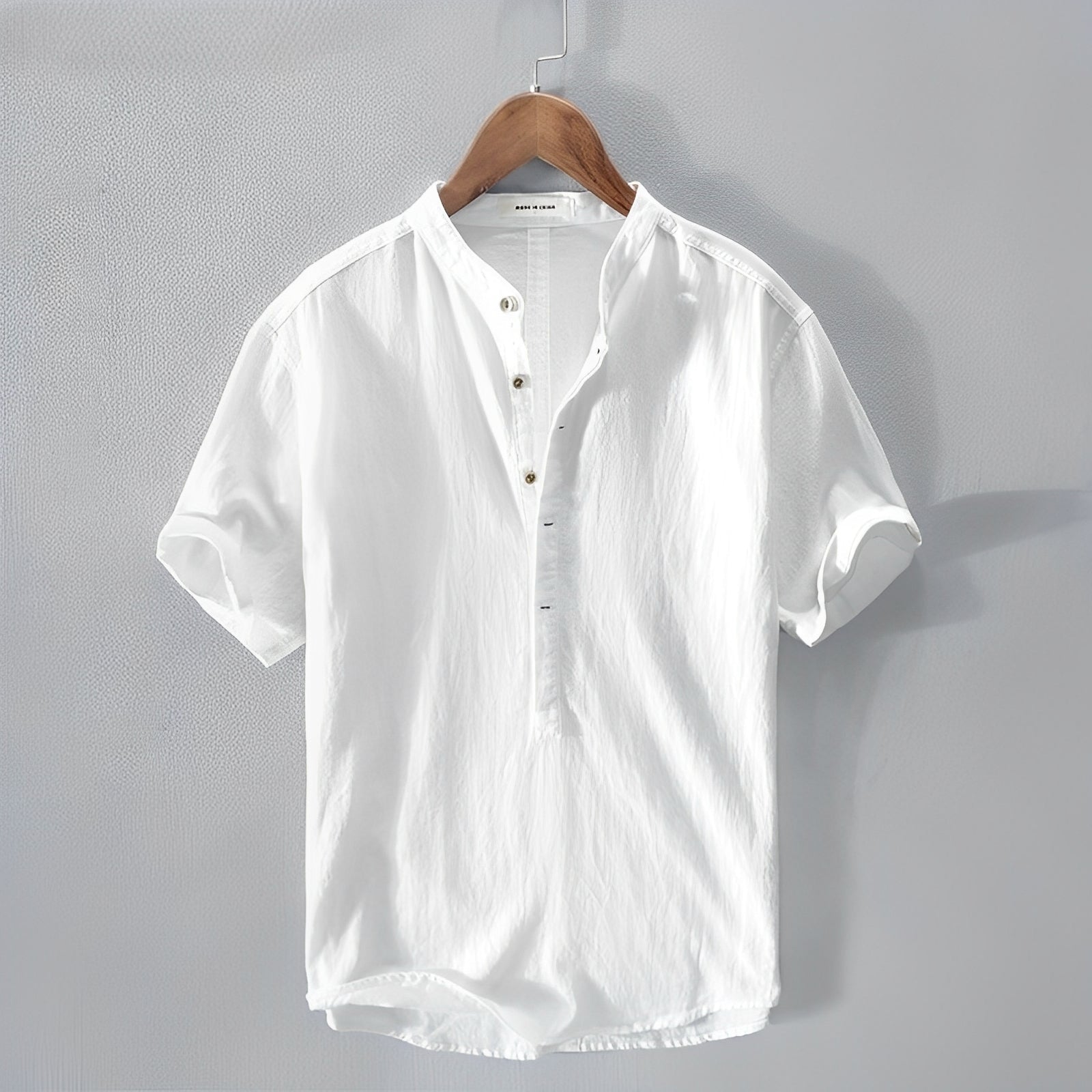 Henley Shirt Herren | Kurzarm mit Stehkragen