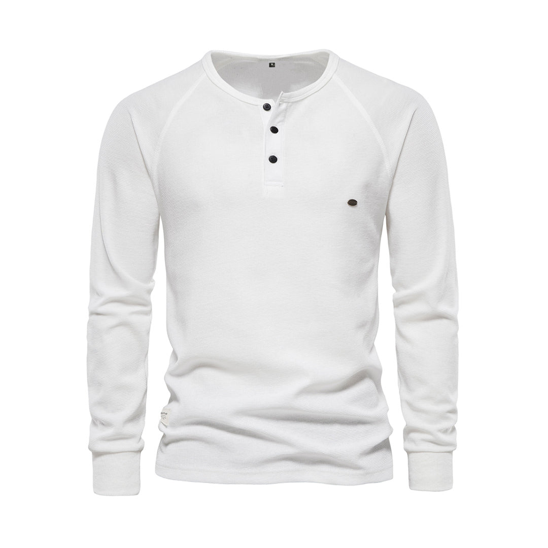 Henley Shirt Herren | Langarm mit Knopfleiste